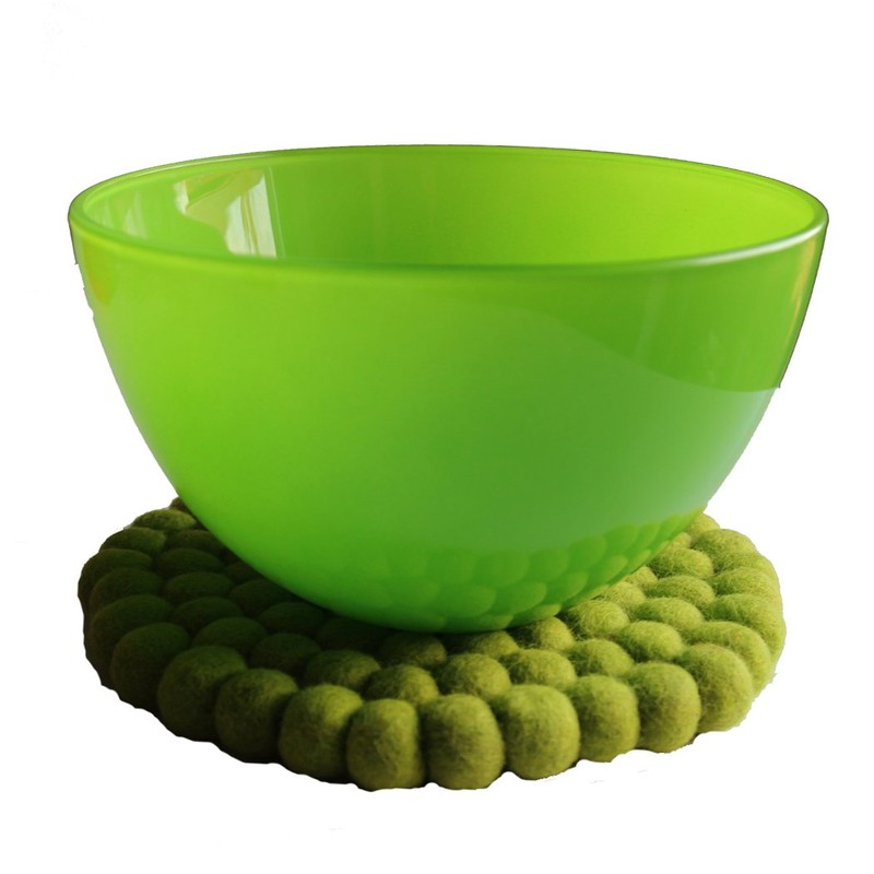 Maharanis Felt Coaster Pot Coaster Apple Green 22 cm Handmade