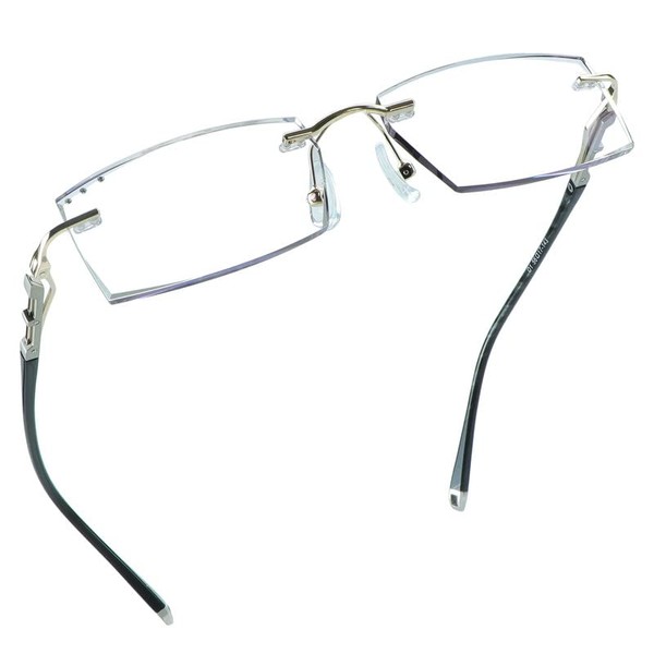 YEIN Fashion Rimless Reading Glasses Blue Light Blocking Spectacle Readers