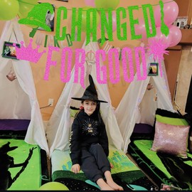 Need DIY Wicked Theme Party Banner Decorations, Glitter Pink Green Birthday Party Supplies, Happy Galentine's Day Girls Night Ladies Valentines Day Party Kid Cute Princess Witches Birthday Party Favor