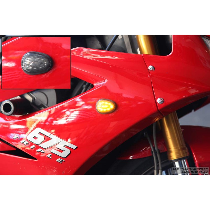 Motodynamic Flat Mount LED Front Turn Signal Lights for 2006-2012