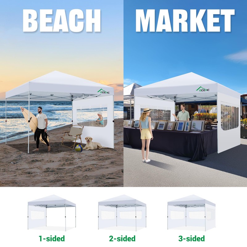 Acepic Instant Canopy SunWall for 10x10 Pop Up Canopy Frame
