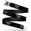 Buckle Down Seatbelt Belt - Corvette Black/Silver REPEAT - 1"