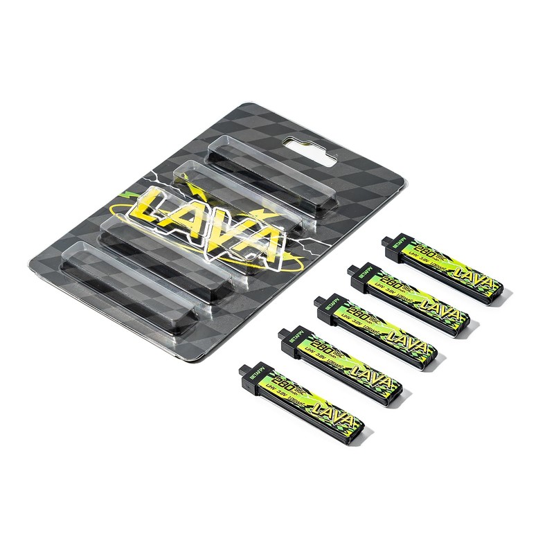 BETAFPV 5pcs Lava II 1S 280mAh LiHV Battery 3.8V 95C