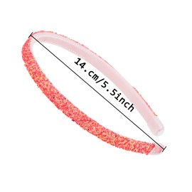 Fishdown Glitter Headbands for Girls, 6Pcs Flash Head Bands Women Sparkly Headband Teen Girls Plastic Hair Hoop Hairbands