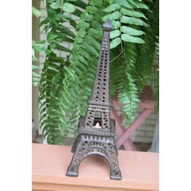 Vintage Eiffel Tower, Nostalgic Memorabilia, Cast Iron, Tea Light Holder - 1 Set (2 Items)