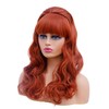 Gerulyss Long Wavy Wigs with Big Red Bouffant Copper Red