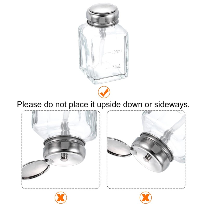sourcing map Solvent Alcohol Dispensers 120ml(4oz) Push Down Liquid Dispenser