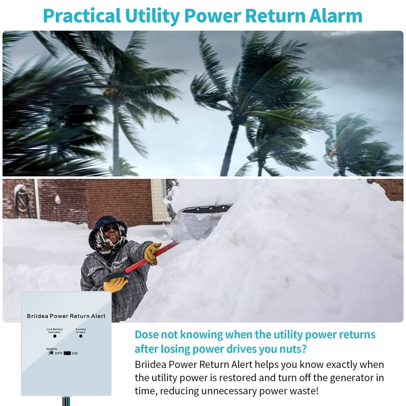 Power Return Alarm, Briidea Utility Power Back on Alert for