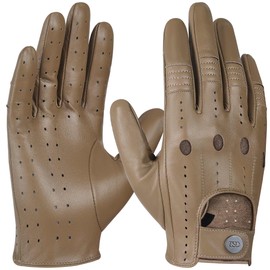 GSG Men Leather Gloves Camel Driving Cycling Touchscreen Motorcycle Unlined Gloves Camel 10.5