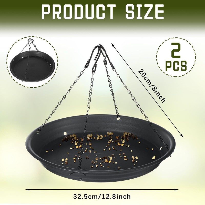 Briwooody 2 Sets 12.8'' Bird Seed Catcher Tray Platform Bird