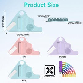 HMGES Silicone Makeup Assistant Hand Strap, Multifunctional Makeup Tool, With Brush Fixed Storage Hole, 2 Foundation/Concealer color matching areas, Brush Cleaner, For Professional Makeup Artists-Blue