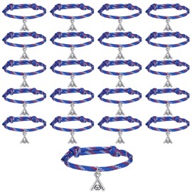 Mikovivi 20pcs Baseball Bracelet, Braided Sport Bracelet Gift Adjustable Inspirational Softball Wristbands Party Favors for Spots Team Players Presents Women Men Adults Decorations
