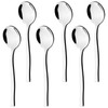 Eagrye 12-Piece Stainless Steel Large Soup Spoons, Round Bouillon Spoons