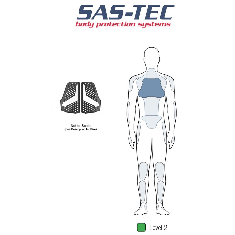 Sas-Tec Level 2 Viscoelastic Memory Foam Chest Guard Protection Inserts