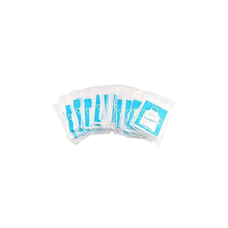 Parts Express 50 Pcs Clear Plastic Polyethylene Waterproof Disposable Aprons