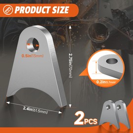 Dabolang 2 Pcs Weld on Tabs with 1/2" Holes,Steel Gussets Weld On,Universal Weld on Shock Mount,Weld on Lights Tabs,Weld on Tabs Axle Bracket,Radius Chassis Weld Tabs for Weld On- 1/5" Thick