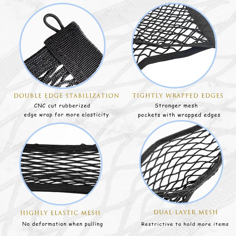 Ulifebetter 2 Pcs Small Cargo Net, 17.7 ×9.8in Car Storage