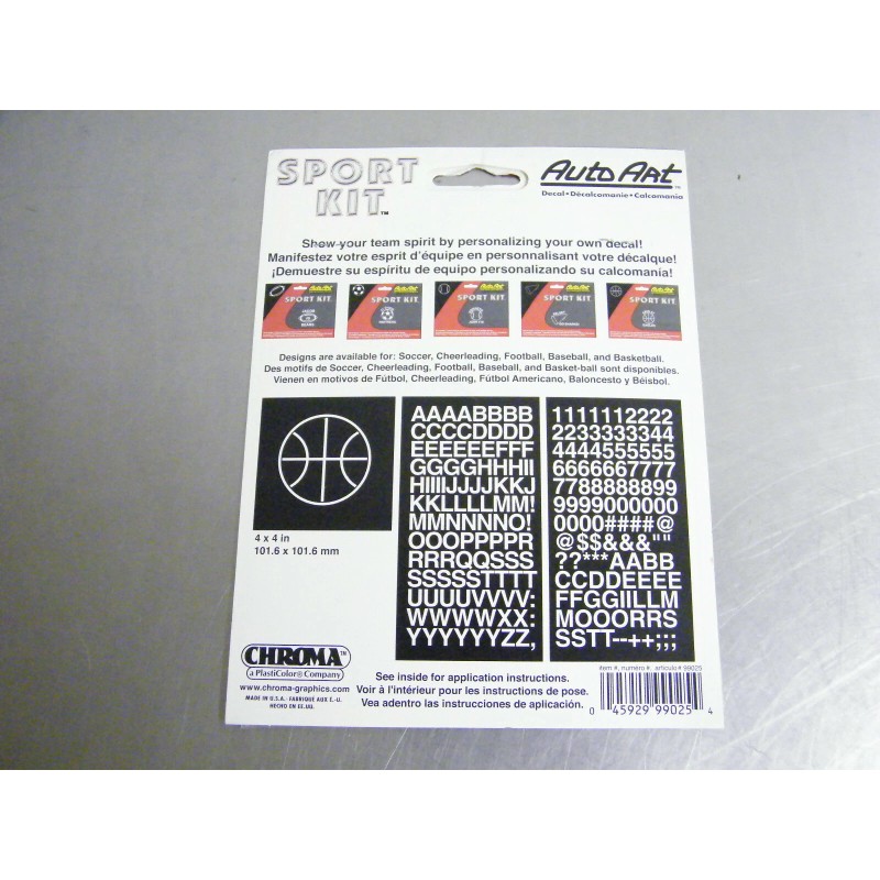 Chroma Auto Art Sport Kit Decal for Windows, Basketball, Letters