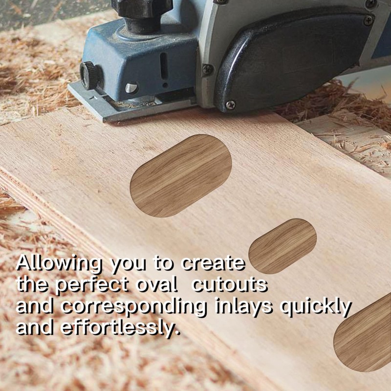 Monliful Pack of 4 Oval Inlay Template Set Router Templates