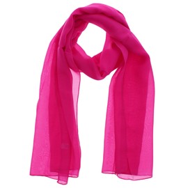 WESTEND CHOICE Ladies Chiffon Scarves Women Plain Neck Scarf Soft Headwrap Girls Headscarf Sheer Wrap women's scarves & wraps 150x45 cm (Fuchsia)