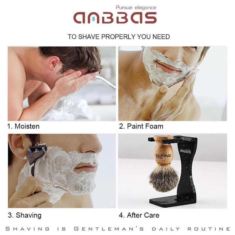 Easy Raku® Beard Brush Shaving Brush Badger Hair Shave Lather