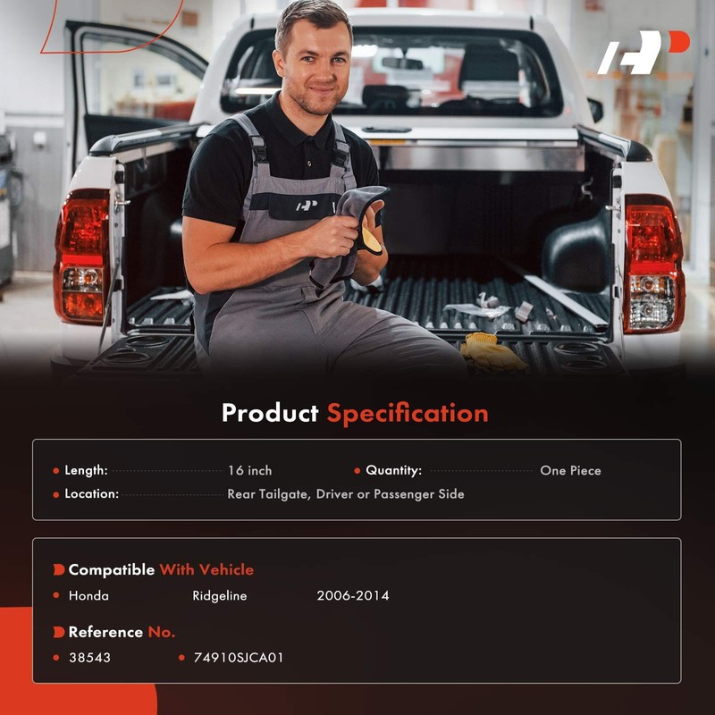 A-Premium Tailgate Support Cable Compatible with Honda Ridgeline 2006-2014, 16