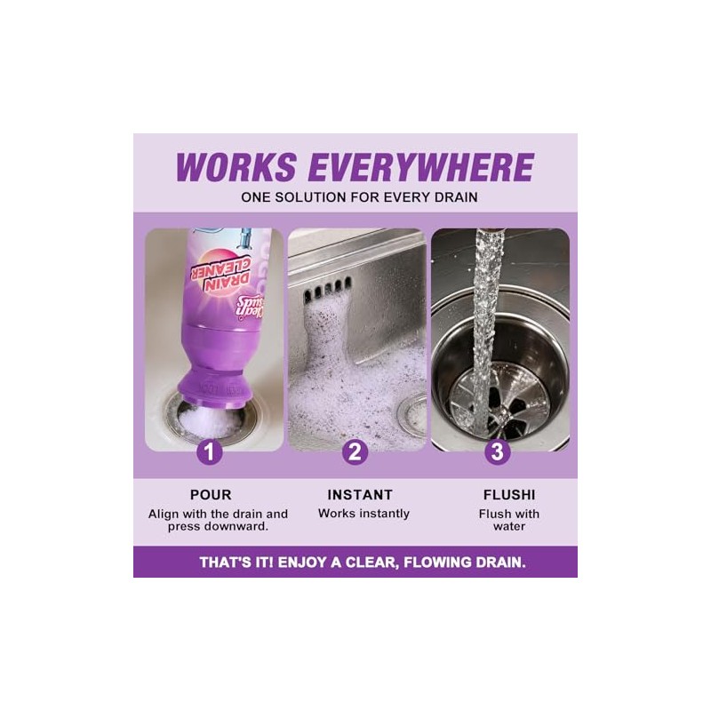 Yugou Foaming Drain Cleaner & Deodorizer for Kitchen Sink, Bathroom,