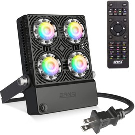 SANSI Super Bright Led Flood Light 300W Equivalent 3000LM, RGBW Outdoor Color Changing with Ceramic Tech.,30W,16 Colors 4 Modes,Dimmable,Energy Saving,Yard Party Stage Landscape Christmas Decorations