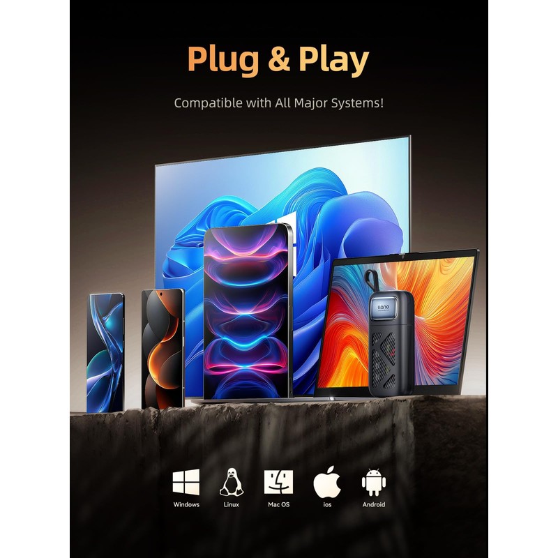 llano Portable 4.0 Memory Card Reader, Waterproof, Shockproof, Compact Design