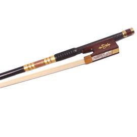 4/4 Full Size Violin Bow Carbon Fiber Bows AAA Grade Mongolian Straight Bow Hair Snake Wood Frog Bow (White Bow hair)
