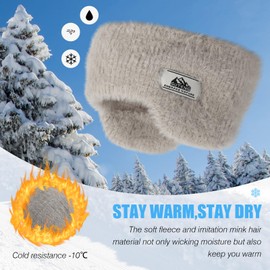 Lancry Ear Muffs Women's Earmuffs,Unisex Soft Winter Headbands for Women Men Kids,Foldable Ear Warmer Headband for Running Yoga Skiing Workout Riding (Grey)