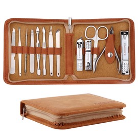 Manicure Set FAMILIFE Nail Kit Manicure Kit Nail Clipper Set 13PCS Nail Care Kit Pedicure Set Stainless Steel Manicure Set Professional Travel Nail Kit Nail Clipper Kit Mens Grooming Kit Gift for Men