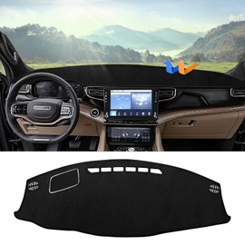 Autorder Dashboard Cover Mat for 2022-2024 Jeep Grand Wagoneer WS Accessories Dash Cover Flannel Dash Mat Sunshade Glare UV Rays Protector
