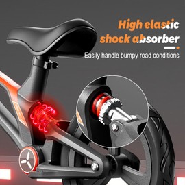 WLOSDMW 12”No Pedals Balance Bicycle, for Kids 2 to 6 Years,High Elastic Shock Absorber,Adjustable Height,High Performance Tires,Can be Easily Installed Without Tools Black