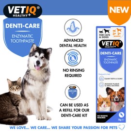 VETIQ Denti-Care Enzymatic Toothpaste for Cats 3+ Months & Dogs 2+ Months, Designed to Help Clean Teeth, Support Gum Health & Freshen Breath, 70 g