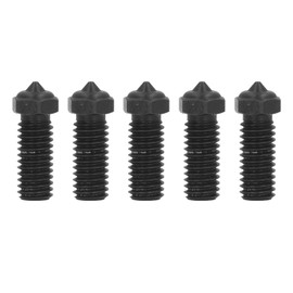 5PCS 3D Printer Hotend Nozzle Hardened Steel M6 Thread 0.4mm Printer Nozzle for QIDI X‑Max3 X‑Smart3 X‑Plus3