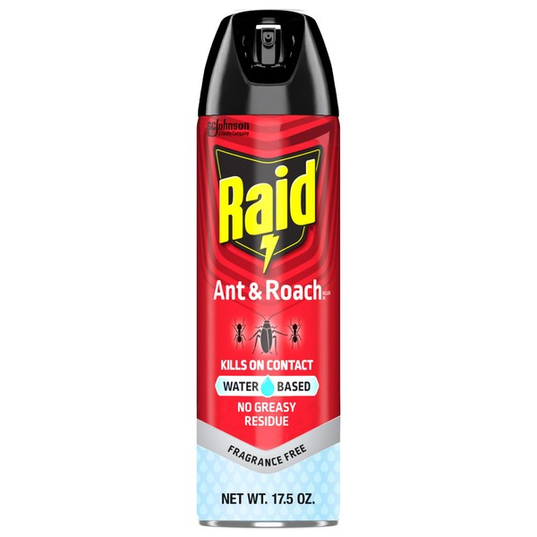 Raid Ant & Roach Aerosol Bug Spray, Water-Based Formula Insecticide