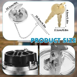 2 Pack 4" Locking Diesel Fuel Cap, Aluminum Lever-style Fuel Tank Cap with Key Compatible with 1972-2017 Peterbilt 330, 379, 389, 579 Trucks, OE# 11-04859-100, 11-04859-200, 572.1015, 600212