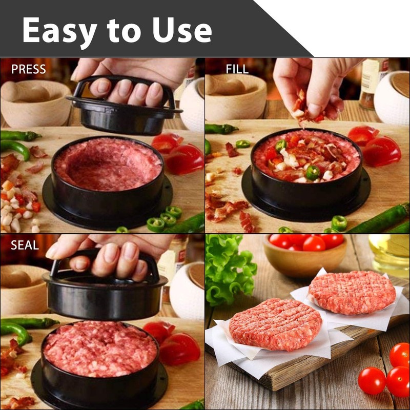 Hamburger Press, 3 in 1 Stuffed Burger Press Patty Maker