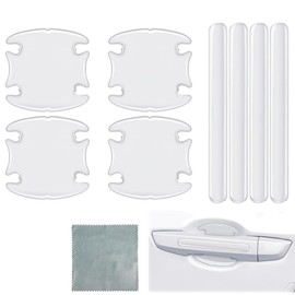 8 PCS Transparent Car Door Handle Protective Film,Ywbfove Transparent Waterproof PVC Cup Protector, Anti-Scratch Handle Protective Film, Suitable for Most Car Door Handles