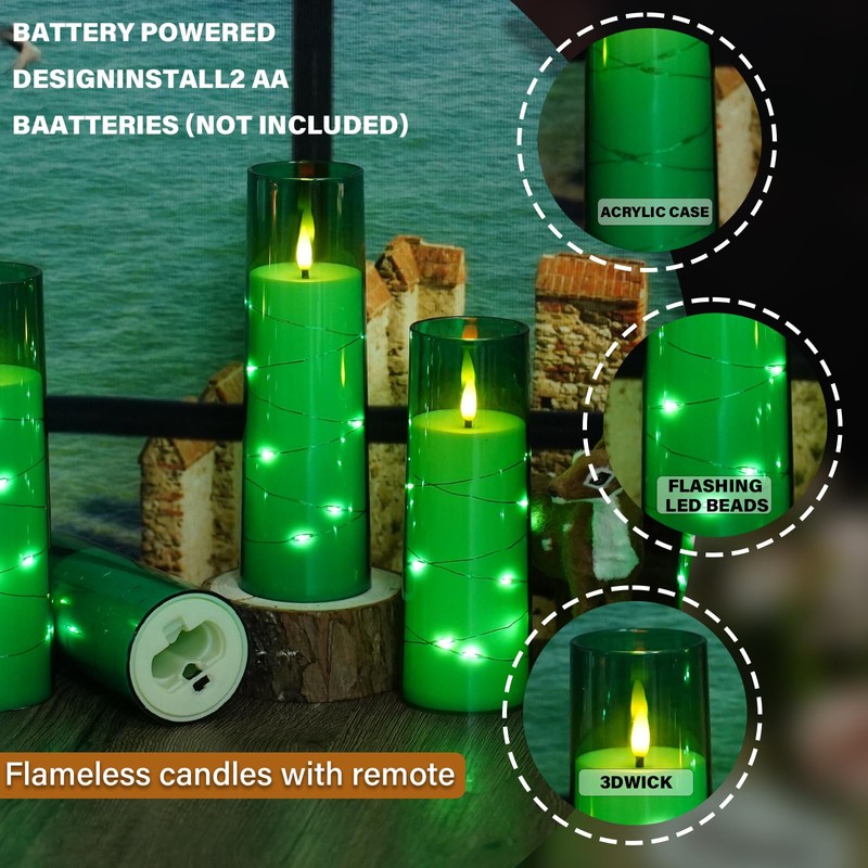 Nimiko Flickering Flameless LED Candles,Battery Operated Candles 9 Pcs with