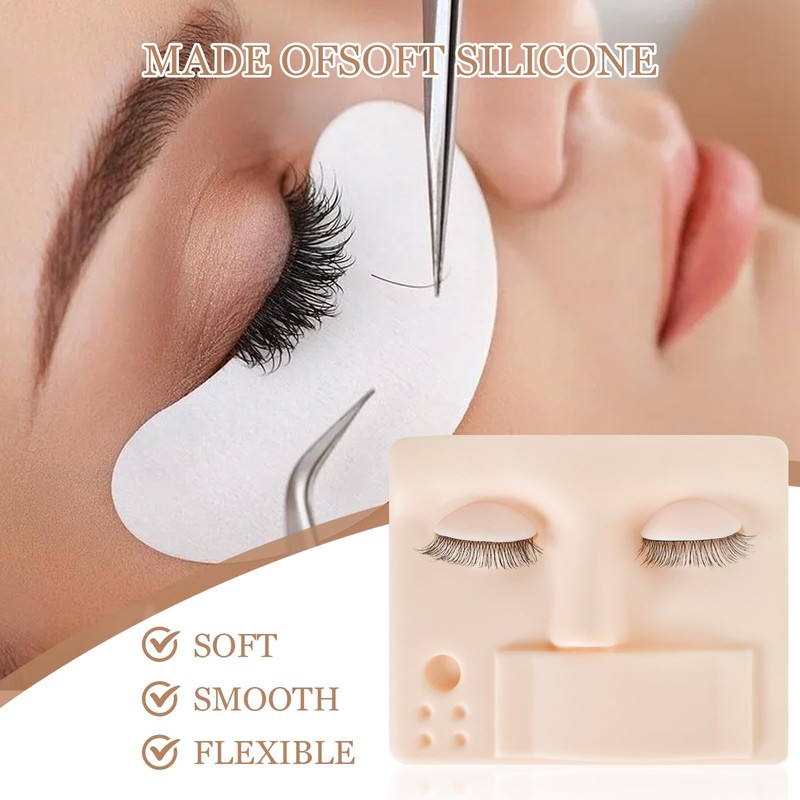 3-in-1 Lash Mannequin Head, Eyelash Extension Mannequin Head, Realistic Makeup