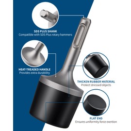 FIRECORE Powered Rubber Hammer, Rubber Mallet Hammer with SDS Plus Handle Ideal for radiators, Plumbing, Tile Laying, Carpentry and More Where You Need to Work Without Marks