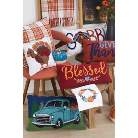 C&F Home 12" x 12" Small Turkey Feathers Design Accent Hooked Throw Pillow Thanksgiving Fall Harvest Autumn Cozy Home Living Room Couch Sofa Chair Bed Bedroom Decor Decoration 12" x 12" Brown