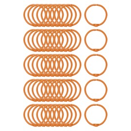Xiaoyztan 50 Pcs Loose Leaf Opening Ring Buckles Note Book Binder Rings Iron Hanging Rings Keyrings (Inner Diameter 1-Inch Orange)