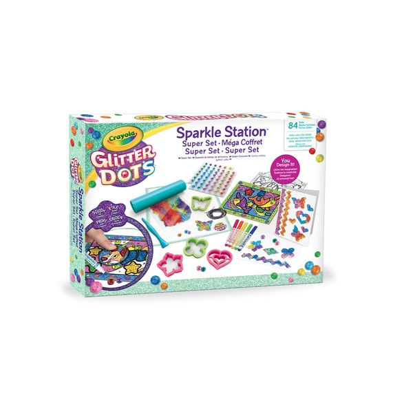 CRAYOLA Glitter Dots Sparkle Station Super Set - For Creating Glittery Moulding Glitter Decorations, Creative Activity & Gift Idea, 04-1085