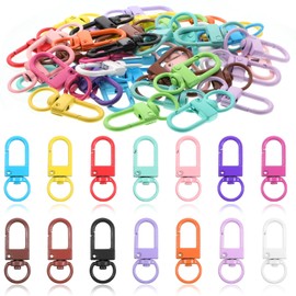 45Pcs Metal Lobster Claw Clasps, Small Swivel Keychain Clip Hooks with Key Rings Colorful Trigger Snap Hooks for Key Chains Bag Charms Dog Tags Jewelry Making Connector DIY Craft Projects