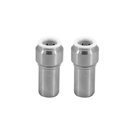 Radiator Valve 15mm x 10mm Push fit Chrome Speedfit Reducer Straight x 2