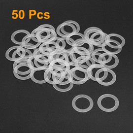 sourcing map Flat Washer Nylon M20 Seal 30 mm AD 20 mm ID 1 mm Thick Clear for Tap Pipe Water Hose Insulation Screws Pack of 50