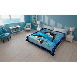 Solaron King Whales Korean Mink Blanket
